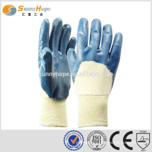 Sunnyhope 3/4 coated blue jersey nitrile knit wrist gloves